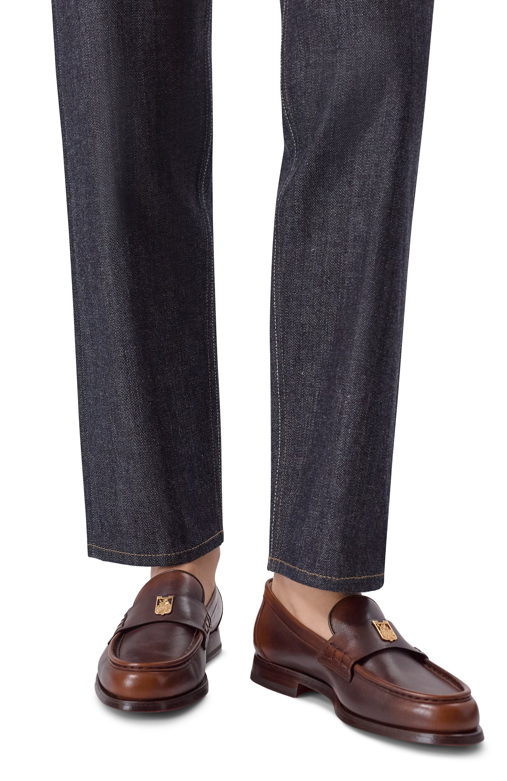 Кожаные лоферы SANTONI, арт. WUQG71954BYTNLGX, фото 2