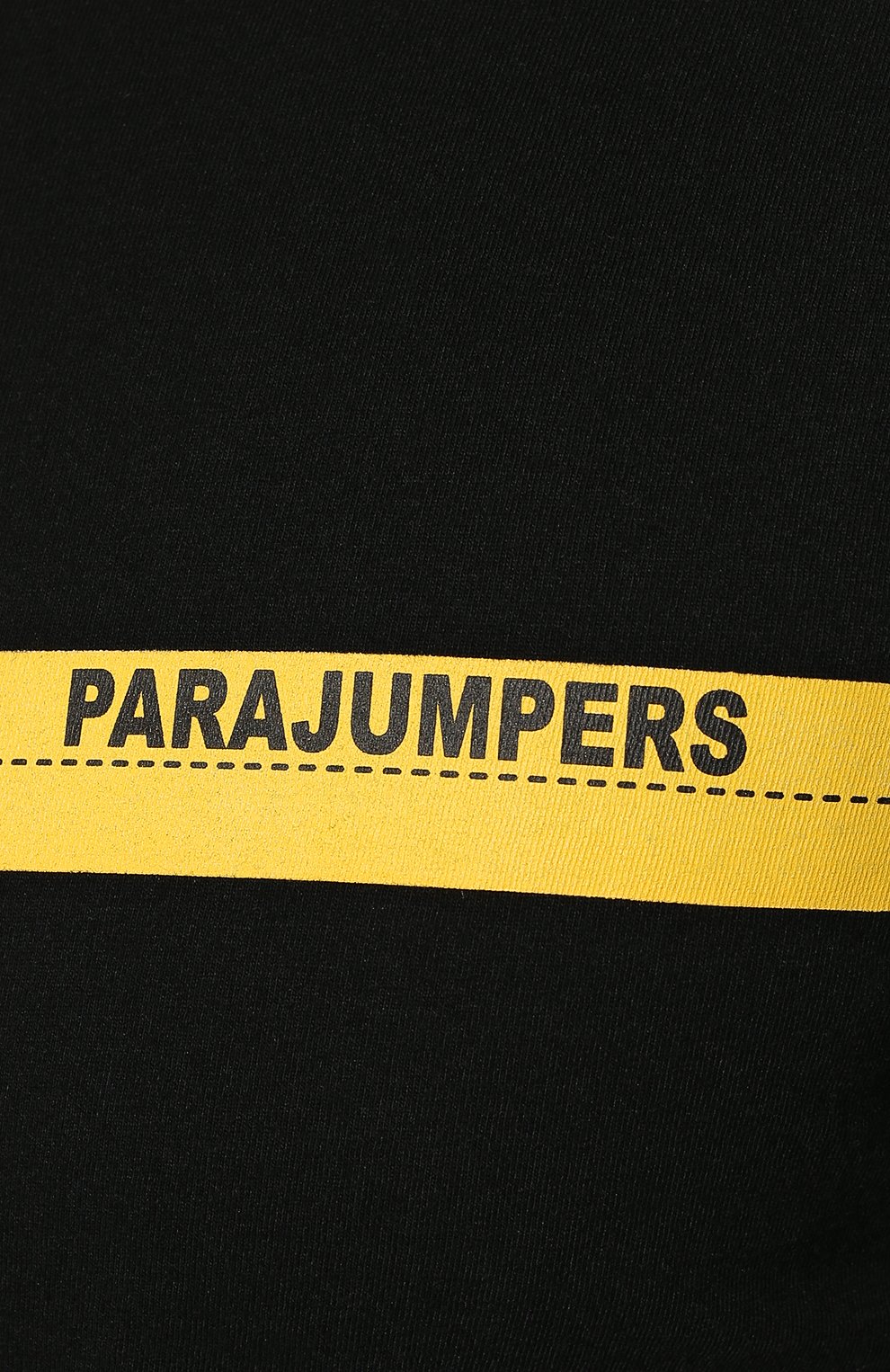 Хлопковая футболка PARAJUMPERS черного цвета по цене 14800 руб., арт. 22SM-PM TEE IT01/TAPE TEE, фото 5 Хлопковая футболка PARAJUMPERS, арт. 22SM-PM TEE IT01/TAPE TEE, фото 5