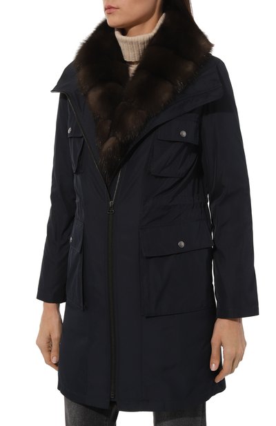 Пуховая парка с отделкой из меха соболя YVES SALOMON, арт. 20WYM08290ZIRV, фото 3