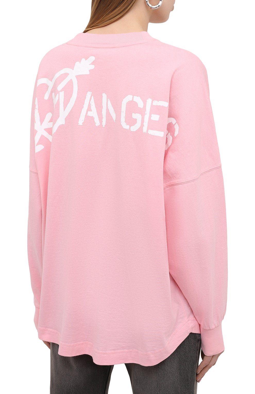 Хлопковый свитшот PALM ANGELS розового цвета по цене 28200 руб., арт. PWAB012S21JER0023401, фото 4 Хлопковый свитшот PALM ANGELS, арт. PWAB012S21JER0023401, фото 4