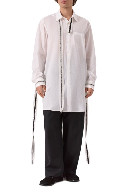 Хлопковая рубашка Ann Demeulemeester B0012776/FA026 Белый  B0012776/FA026 Фото 3