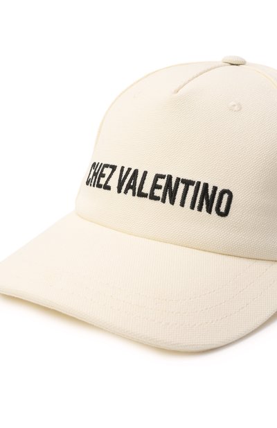 Хлопковая бейсболка VALENTINO кремового цвета по цене 45300 руб., арт. 6W2HDA41/FVH, фото 3 Хлопковая бейсболка VALENTINO, арт. 6W2HDA41/FVH, фото 3