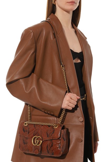 Сумка gg marmont small из кожи питона GUCCI, арт. 443497 LU3NT, фото 2