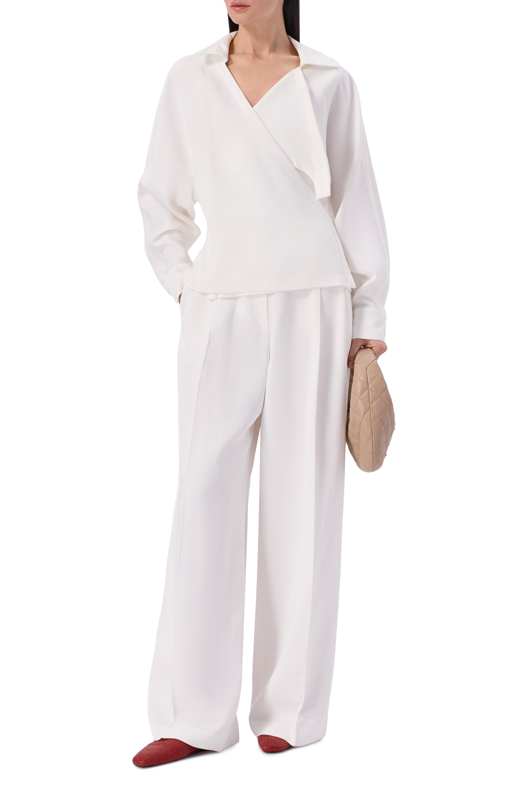 Брюки из вискозы и лиоцелла IRO белого цвета по цене 56150 руб., арт. WP23HELIS, фото 2 Брюки из вискозы и лиоцелла IRO, арт. WP23HELIS, фото 2