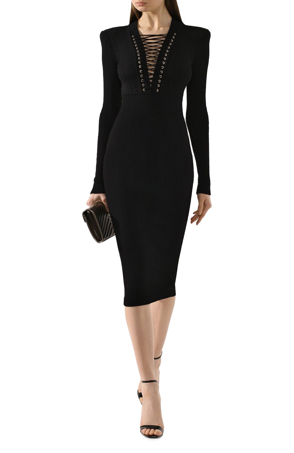 Платье BALMAIN черного цвета по цене 166500 руб., арт. TF16640/K030, фото 2 Платье BALMAIN, арт. TF16640/K030, фото 2