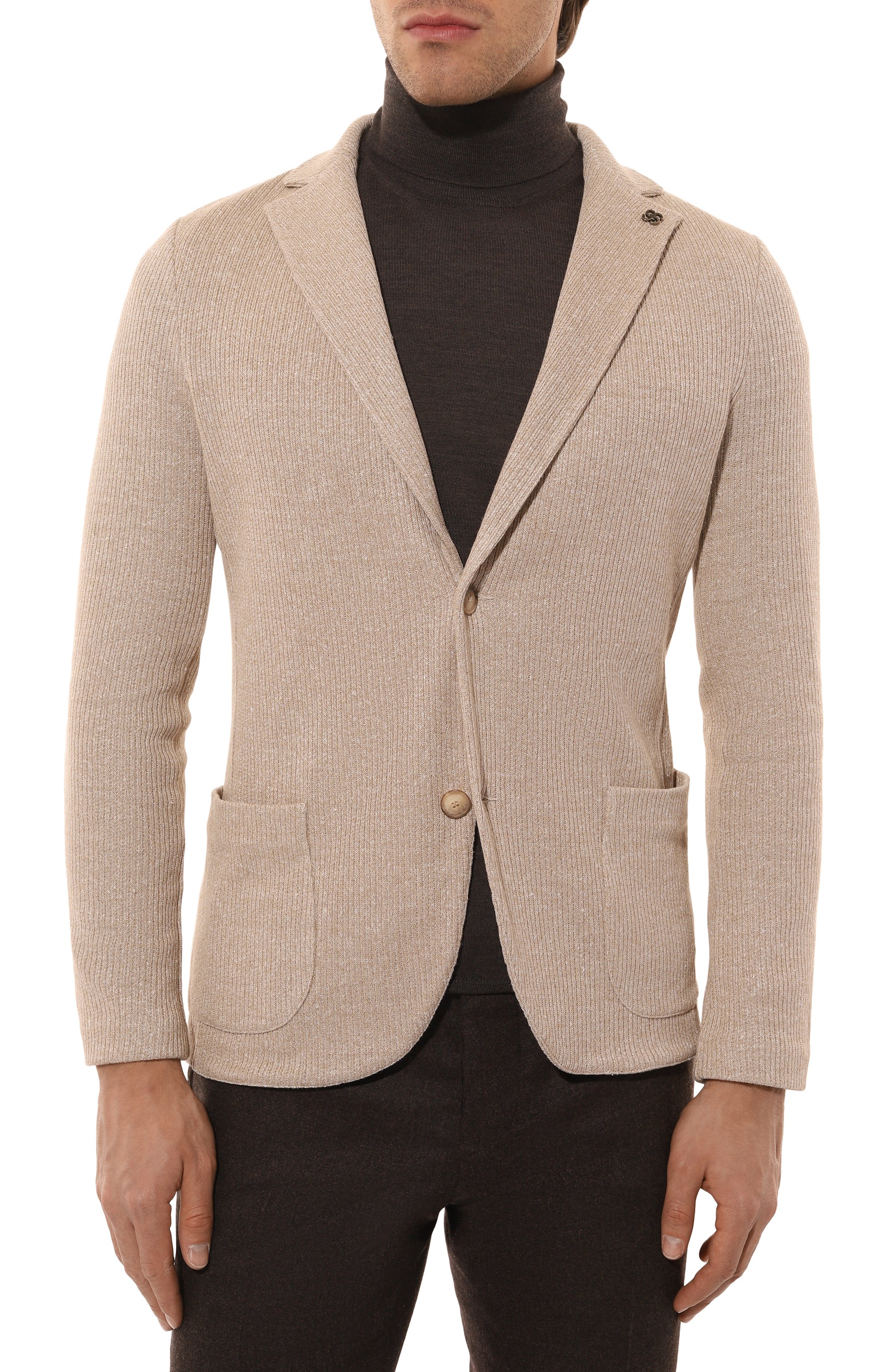 Пиджак изо льна и хлопка GRAN SASSO бежевого цвета по цене 66450 руб., арт. 57156/18652, фото 5 Пиджак изо льна и хлопка GRAN SASSO, арт. 57156/18652, фото 5