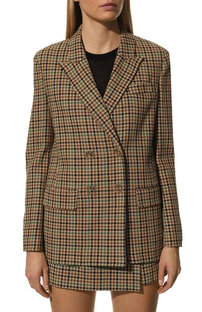 Хлопковый жакет PINKO коричневого цвета по цене 57400 руб., арт. 1G1834-A07Q, фото 3 Хлопковый жакет PINKO, арт. 1G1834-A07Q, фото 3
