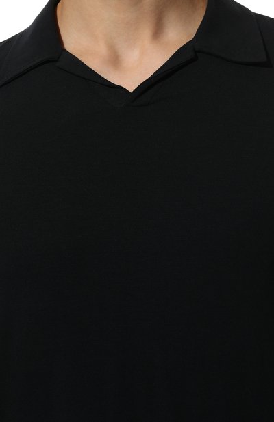Поло из вискозы GIORGIO ARMANI темно-синего цвета по цене 38800 руб., арт. 3GSF51/SJP4Z, фото 5 Поло из вискозы GIORGIO ARMANI, арт. 3GSF51/SJP4Z, фото 5