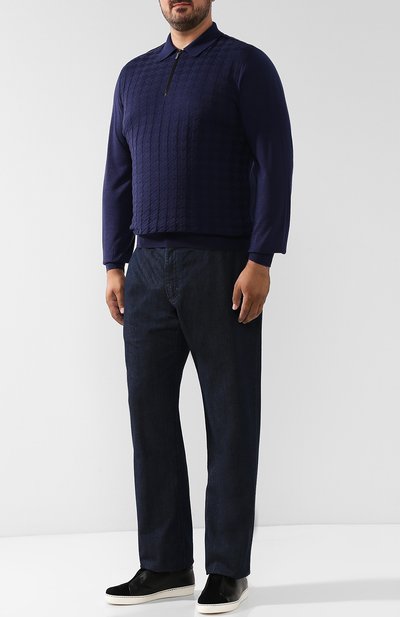 Поло с длинными рукавами из смеси кашемира и шелка ZILLI, арт. MBQ-PZ032-PIED1/ML01, фото 2