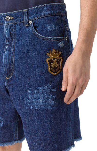 Джинсовые шорты DOLCE & GABBANA темно-синего цвета по цене 108000 руб., арт. GP112Z/G8MU4, фото 5 Джинсовые шорты DOLCE & GABBANA, арт. GP112Z/G8MU4, фото 5