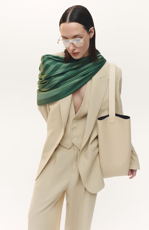 Платок из шелка и шерсти Lanvin 6L1414/J5568/ Зелёный  6L1414/J5568/ Фото 5