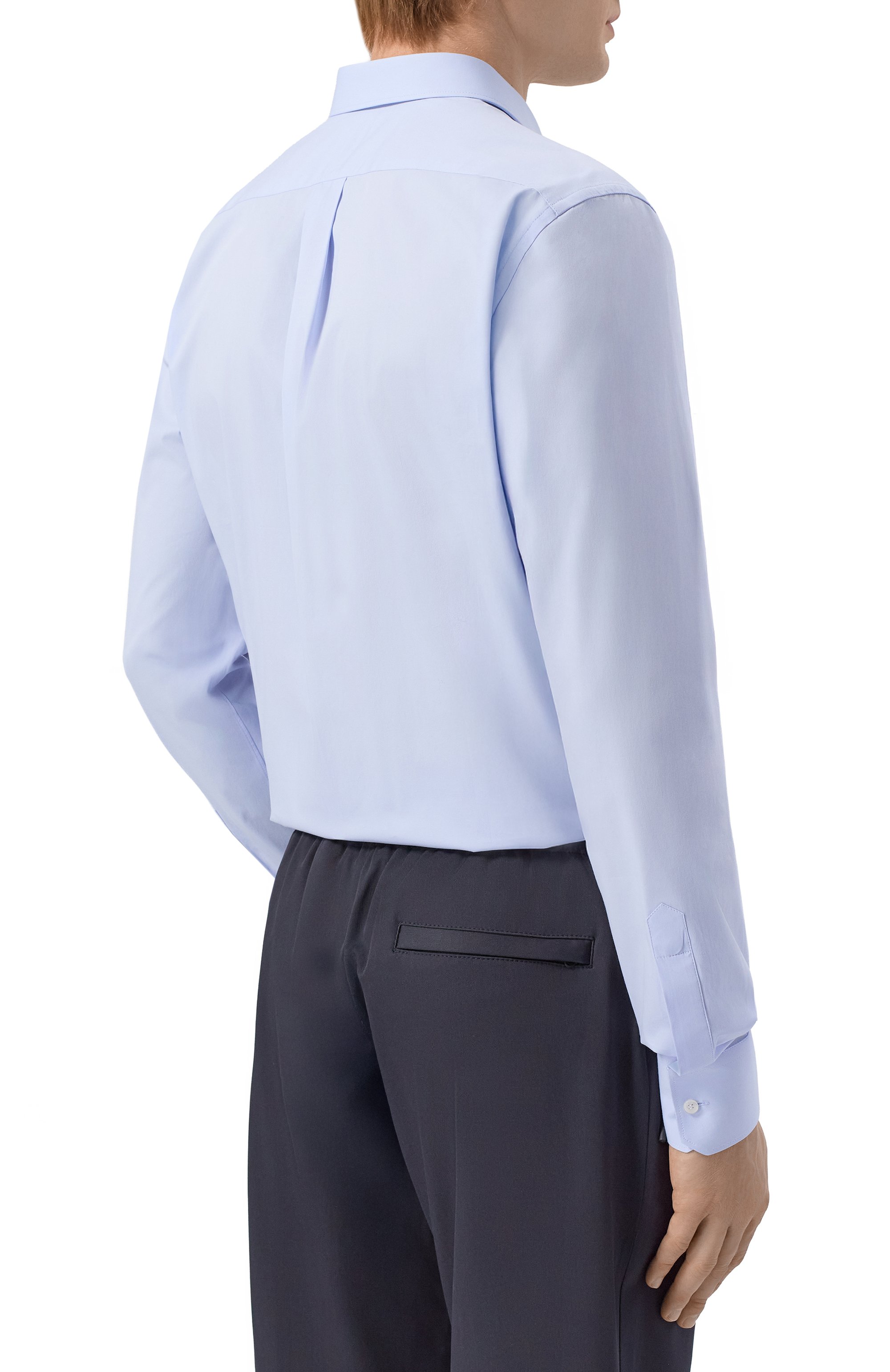 Хлопковая сорочка DOLCE & GABBANA голубого цвета по цене 65300 руб., арт. G50I6T/FUEAJ, фото 4 Хлопковая сорочка DOLCE & GABBANA, арт. G50I6T/FUEAJ, фото 4