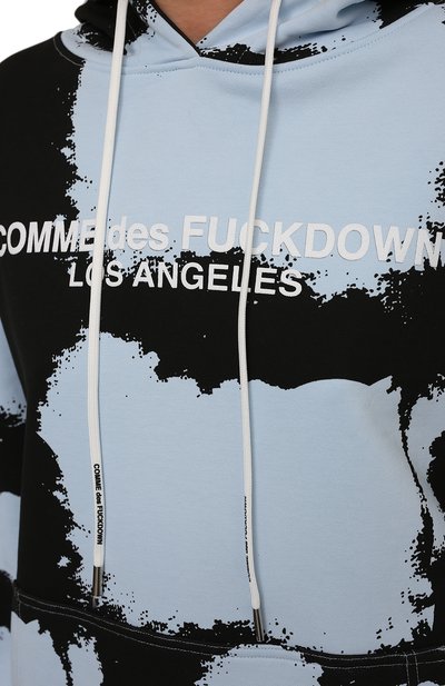Хлопковое худи COMME DES FUCKDOWN голубого цвета по цене 16300 руб., арт. CDFD1880SFC1, фото 5 Хлопковое худи COMME DES FUCKDOWN, арт. CDFD1880SFC1, фото 5