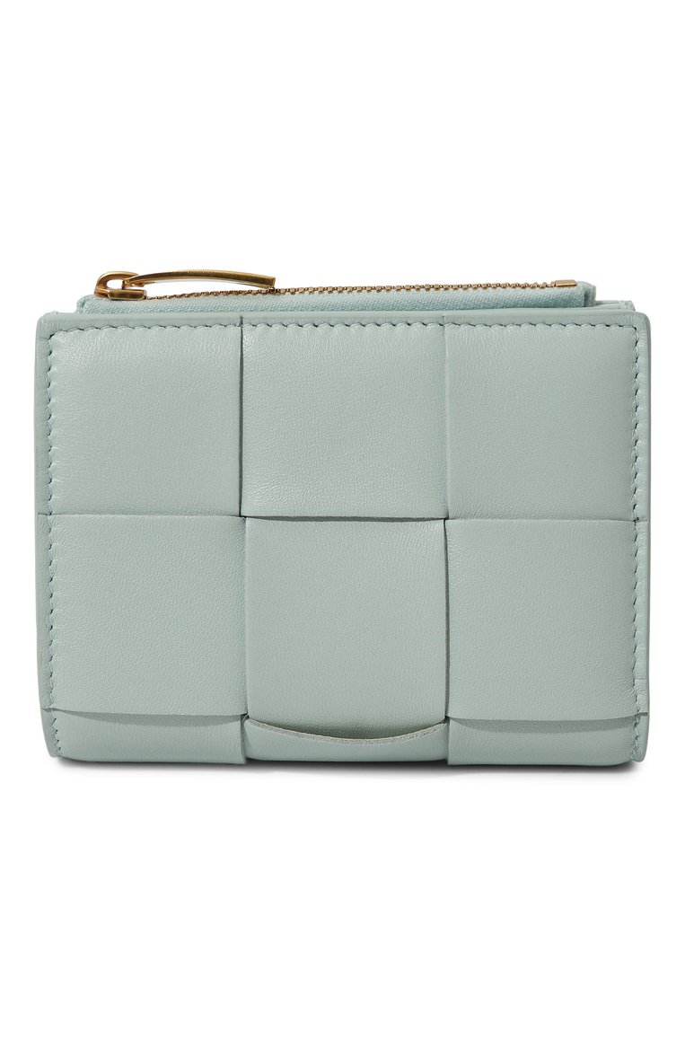 Женские кожаное портмоне BOTTEGA VENETA голубого цвета, арт. 742698/VCQC4 | Фото 1 (Нос: Не проставлено; Материал: Натуральная кожа)