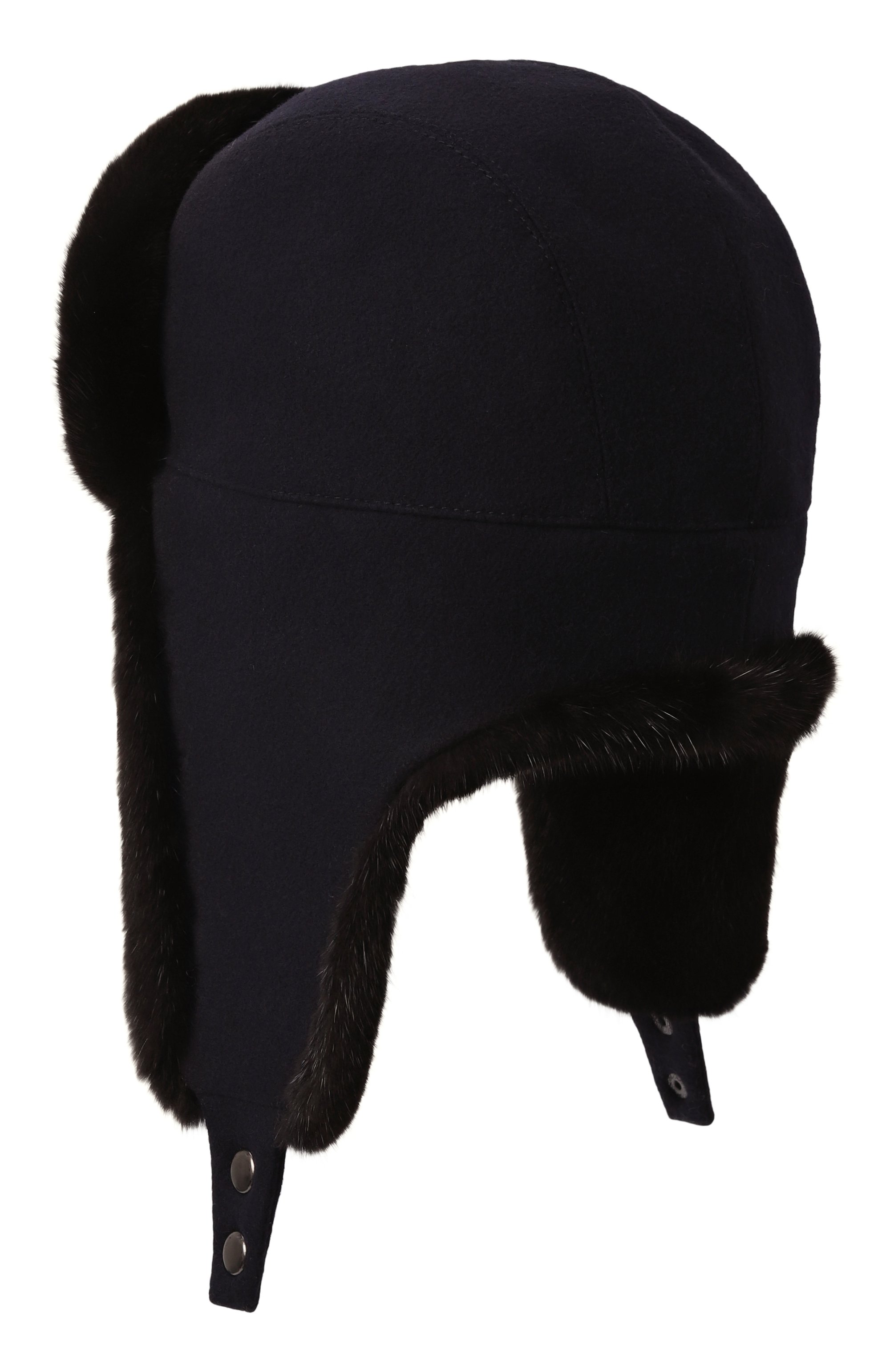 Кашемировая шапка-ушанка с мехом норки VICTORIA KUSENKOVA, арт. 099102885153, фото 3