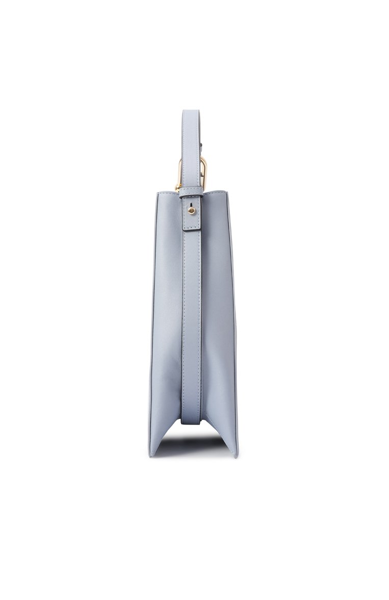 Женская сумка furla nuvola large FURLA светло-голубого цвета, арт. WB01246/BX2045 | Фото 4 (Материал: Натуральная кожа; Размер: large; Автоматизация ТО: Проставлено; Автоматизация состава: Проставлено)