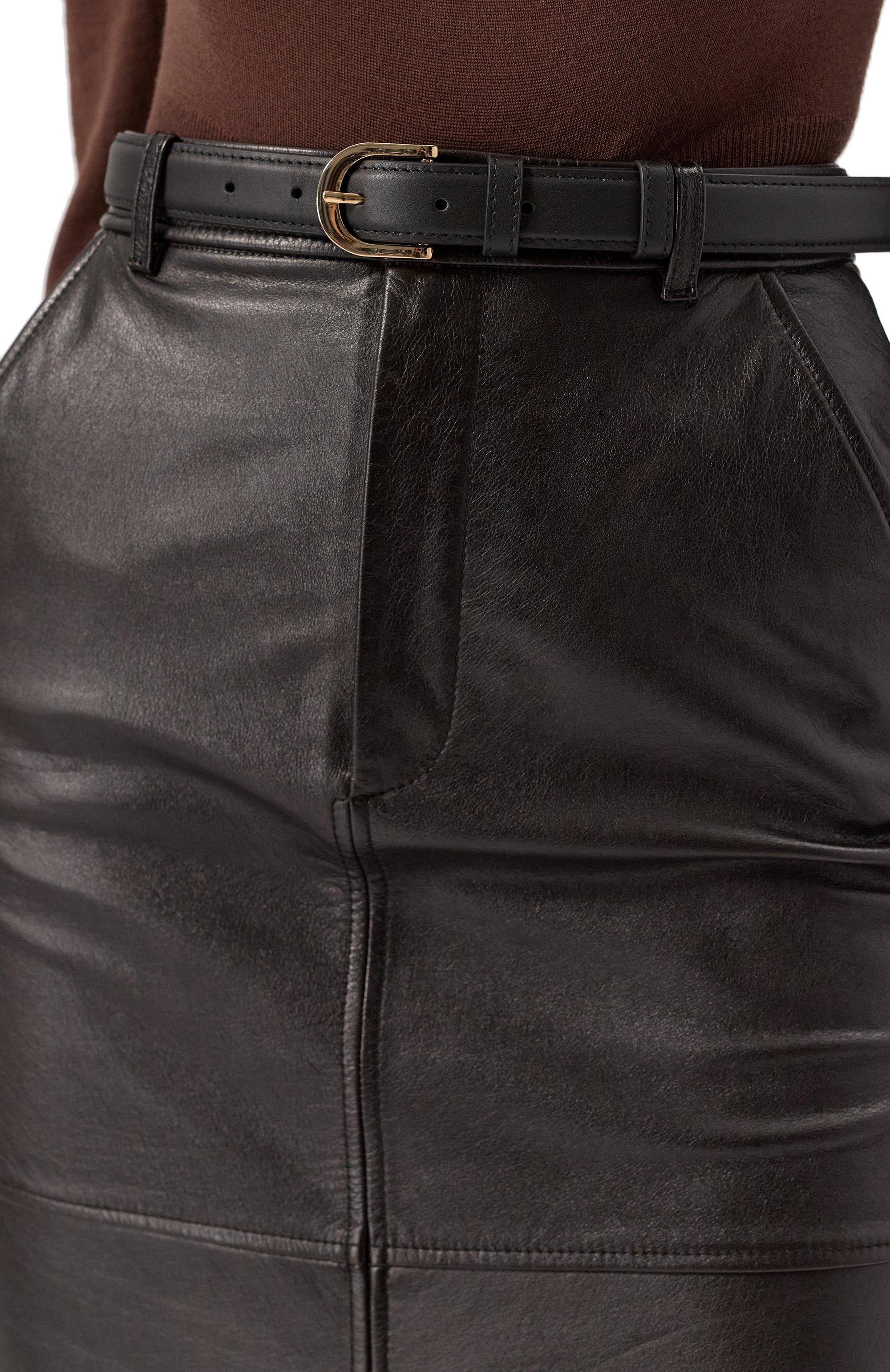 Кожаная юбка SELF-PORTRAIT, арт. RS25092MSK, фото 5