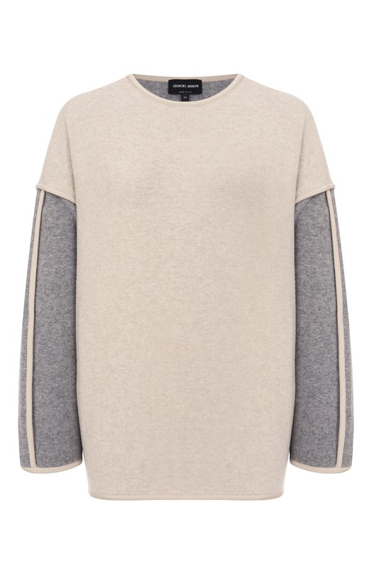 Пуловер из шерсти и кашемира Giorgio Armani GW002061/AF19676 Бежевый GW002061/AF19676