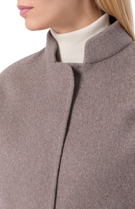 Кашемировое полупальто Agnona TF1005E/D7028E Бежевый  TF1005E/D7028E Фото 5
