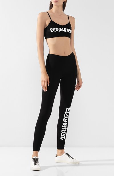 Хлопковый топ DSQUARED2 черного цвета по цене 12900 руб., арт. D8RG02500, фото 2 Хлопковый топ DSQUARED2, арт. D8RG02500, фото 2