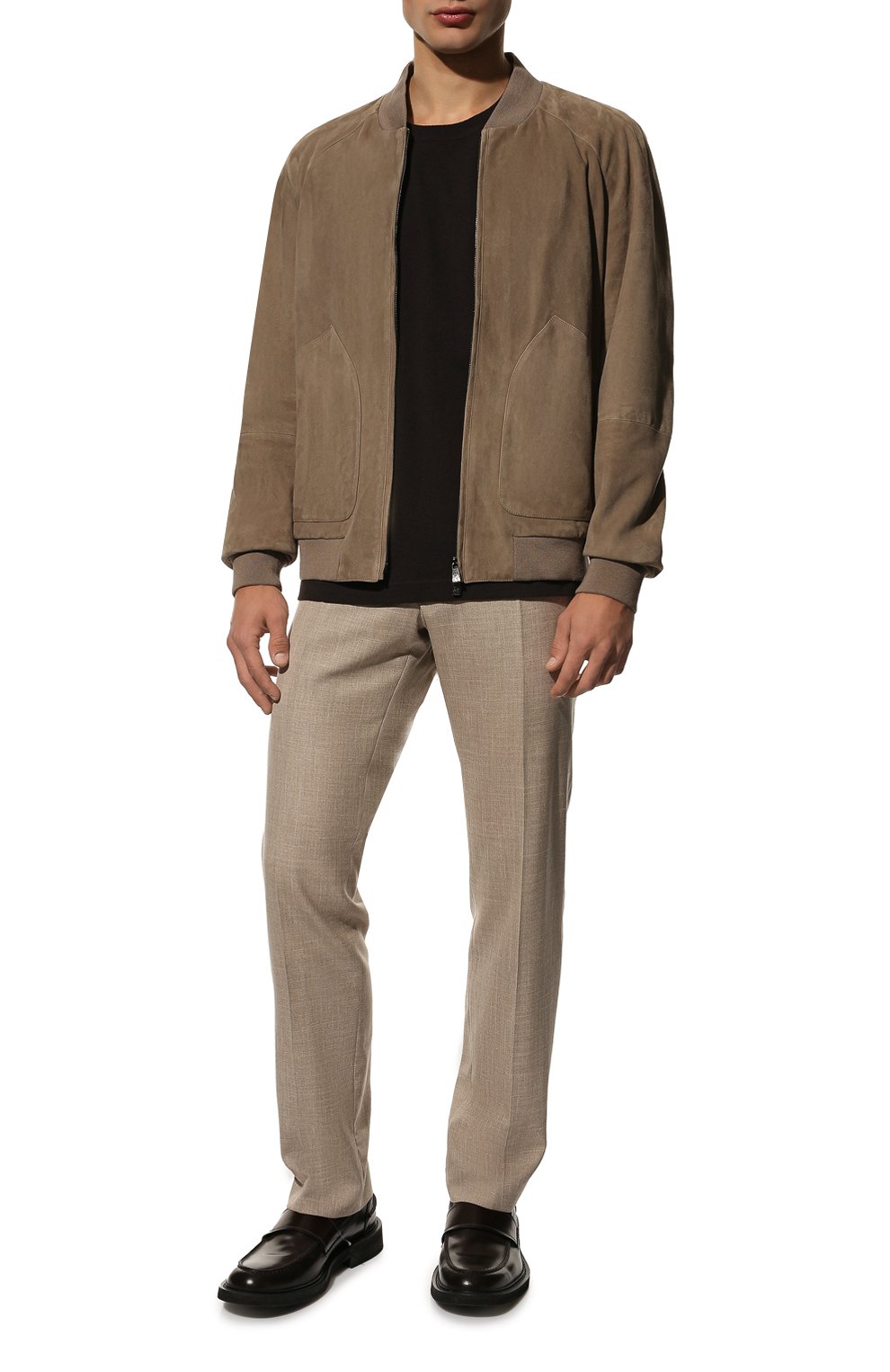 Брюки из шерсти и шелка ANDREA CAMPAGNA бежевого цвета по цене 69950 руб., арт. ZIP/1/LP183U, фото 2 Брюки из шерсти и шелка ANDREA CAMPAGNA, арт. ZIP/1/LP183U, фото 2