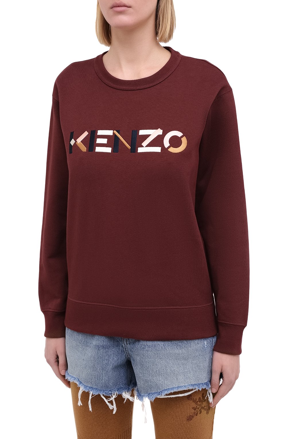 Хлопковый свитшот KENZO бордового цвета по цене 26650 руб., арт. FA62SW8204M0, фото 3 Хлопковый свитшот KENZO, арт. FA62SW8204M0, фото 3