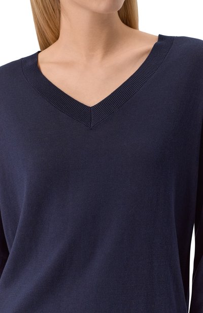 Пуловер из шелка и хлопка WEEKEND MAX MARA темно-синего цвета по цене 27950 руб., арт. RANIA, фото 5 Пуловер из шелка и хлопка WEEKEND MAX MARA, арт. RANIA, фото 5