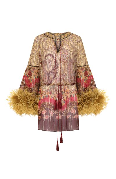 Женский шелковая блузка с отделкой перьями VALENTINO, арт. 8B3AEBB7/A54