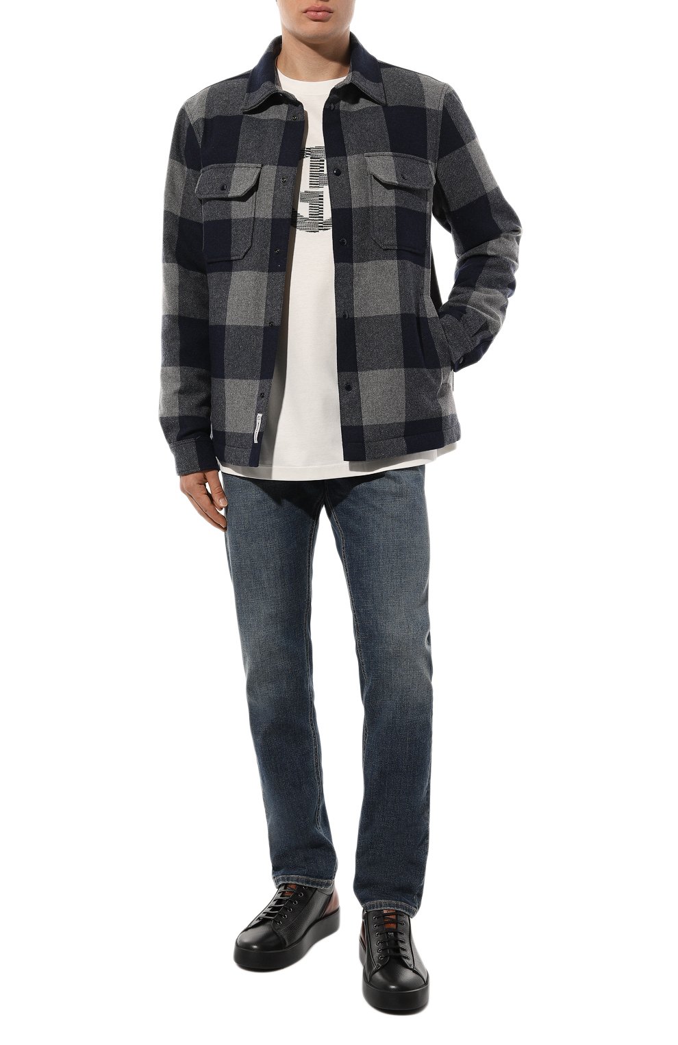 Шерстяная куртка-рубашка WOOLRICH синего цвета по цене 48900 руб., арт. CFWOOS0067MRUT3046, фото 2 Шерстяная куртка-рубашка WOOLRICH, арт. CFWOOS0067MRUT3046, фото 2