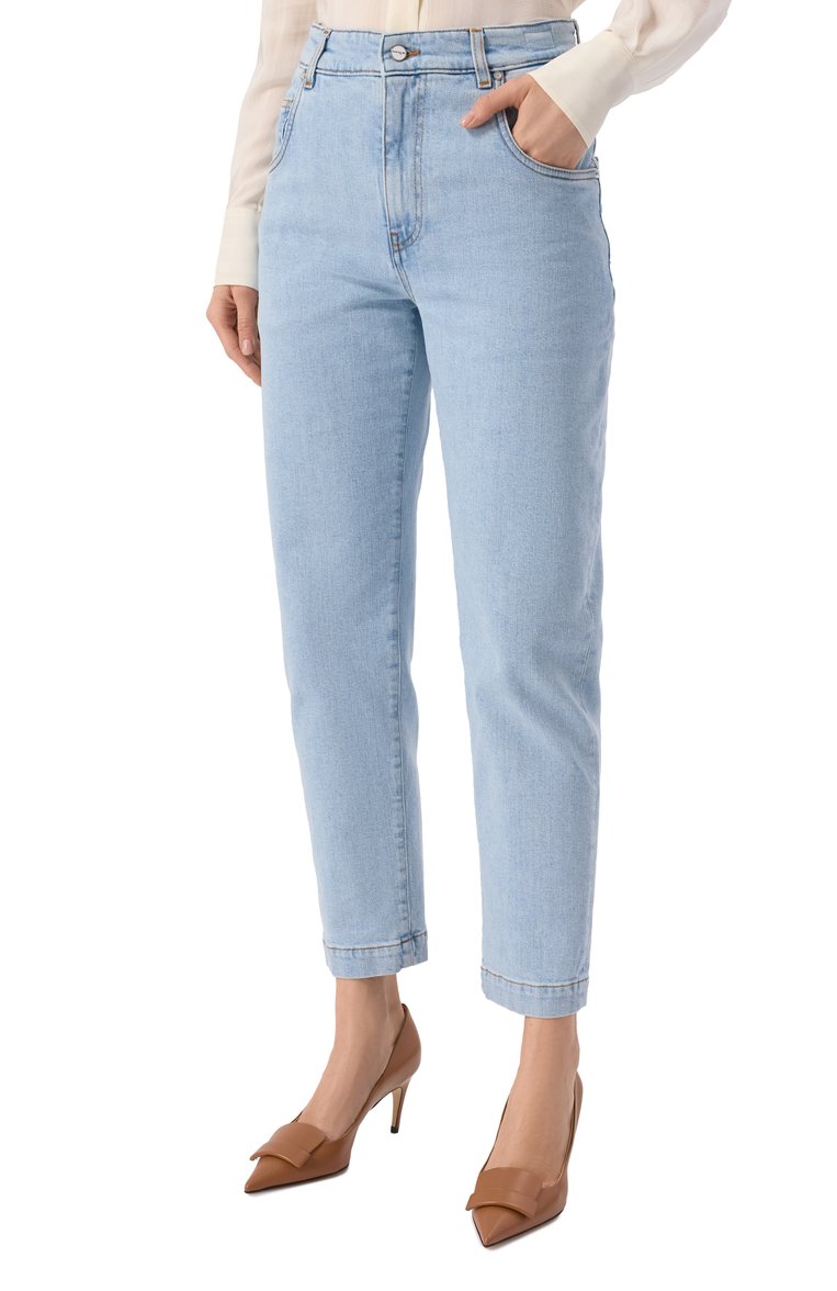 Женские джинсы KITON голубого цвета, арт. DJ56103K0930F01 | Фото 3 (Длина (брюки, джинсы): Стандартные; Материал внешний: Хлопок, Деним; Силуэт Ж (брюки и джинсы): Прямые; Детали: Делаве; Стили: Кэжуэл; Кросс-КТ: Деним; Автоматизация состава: Проставлено; Автоматизация ТО: Проставлено)
