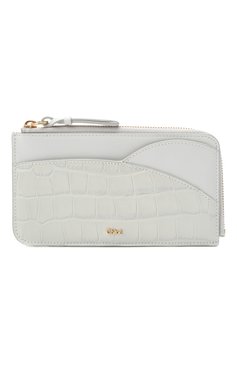 Женский кожаный футляр для кредитных карт CHLOÉ голубого цвета, арт. CHC21SP302D97 | Фото 1 (Материал: Натуральная кожа; Нос: Не проставлено)