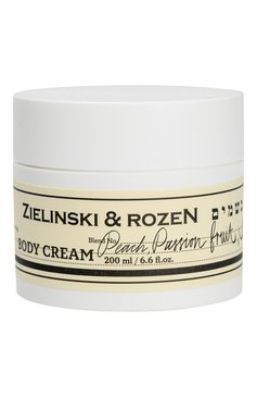 Крем для тела в банке персик, маракуйя, мускус (200ml) ZIELINSKI&ROZEN бесцветного цвета, арт. 7290116441412 | Фото 1 (Назначение: Для тела; Региональные ограничения белый список (Axapta Mercury): Не проставлено; Нос: Не проставлено; Тип продукта: Кремы)