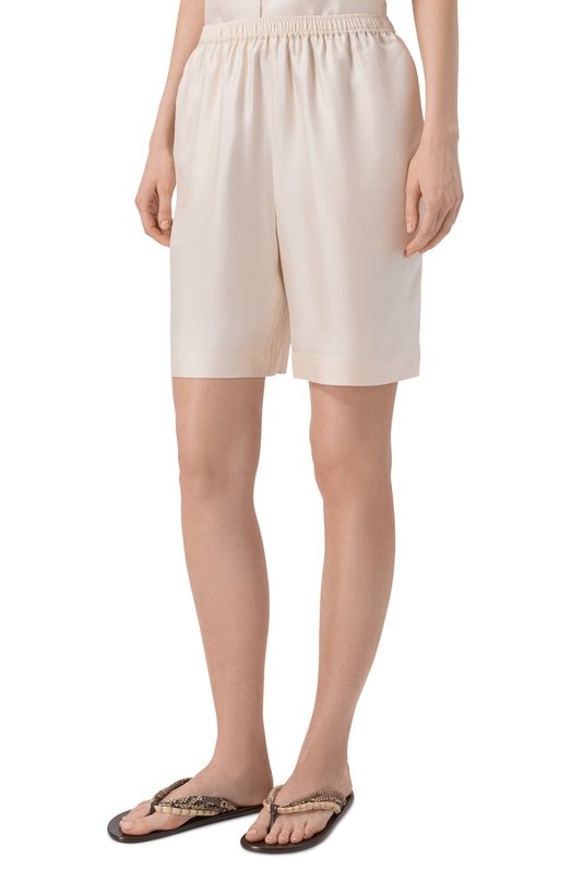 Атласные шорты Loulou de Saison ZINIA LDS Кремовый  ZINIA LDS Фото 3