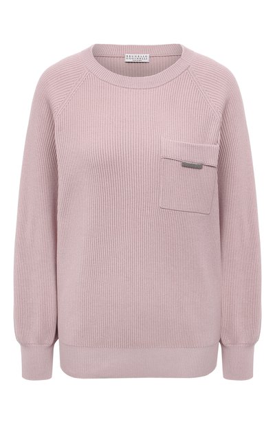Женский хлопковый пуловер BRUNELLO CUCINELLI, арт. M19197400