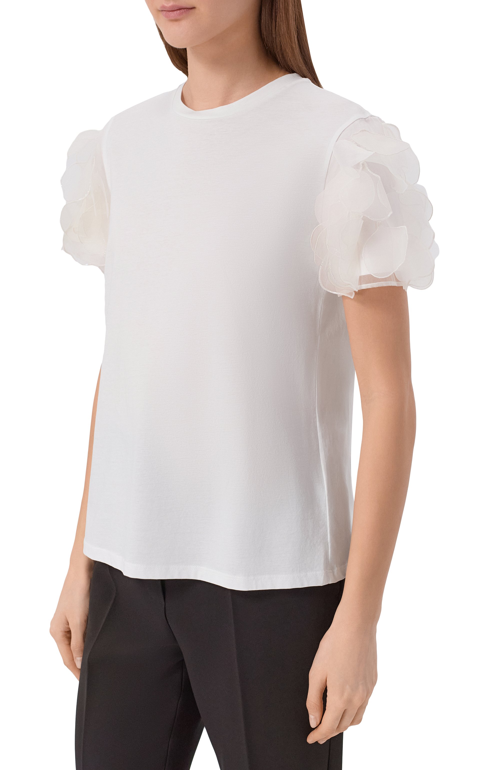 Хлопковый топ MAX MARA STUDIO белого цвета по цене 46050 руб., арт. MSEEDITTI, фото 3 Хлопковый топ MAX MARA STUDIO, арт. MSEEDITTI, фото 3