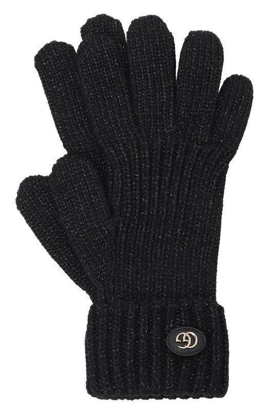 Перчатки из шерсти и вискозы Gucci 809180/3GAAB Чёрный 809180/3GAAB