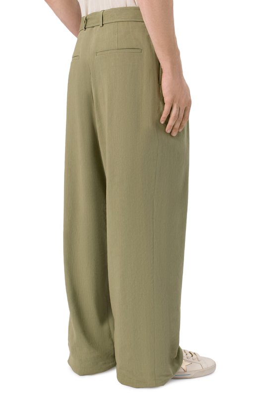 Брюки изо льна и вискозы Dries Van Noten 020952/3237 Зелёный  020952/3237 Фото 4