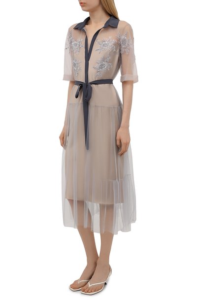 Платье TEGIN бежевого цвета по цене 69800 руб., арт. SD2150, фото 3 Платье TEGIN, арт. SD2150, фото 3