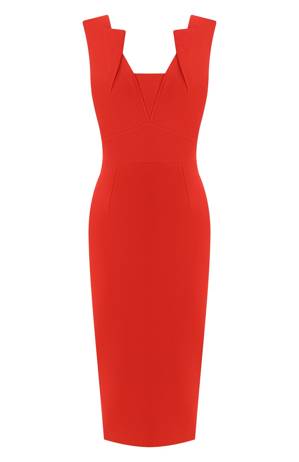 Приталенное платье-миди ROLAND MOURET красного цвета по цене 117000 руб., арт. PS19/S0534/F2196, фото 1 Приталенное платье-миди ROLAND MOURET, арт. PS19/S0534/F2196, фото 1