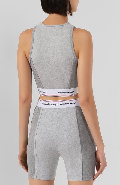 Хлопковый топ ALEXANDERWANG.T светло-серого цвета по цене 27100 руб., арт. 4CC2198001, фото 4 Хлопковый топ ALEXANDERWANG.T, арт. 4CC2198001, фото 4