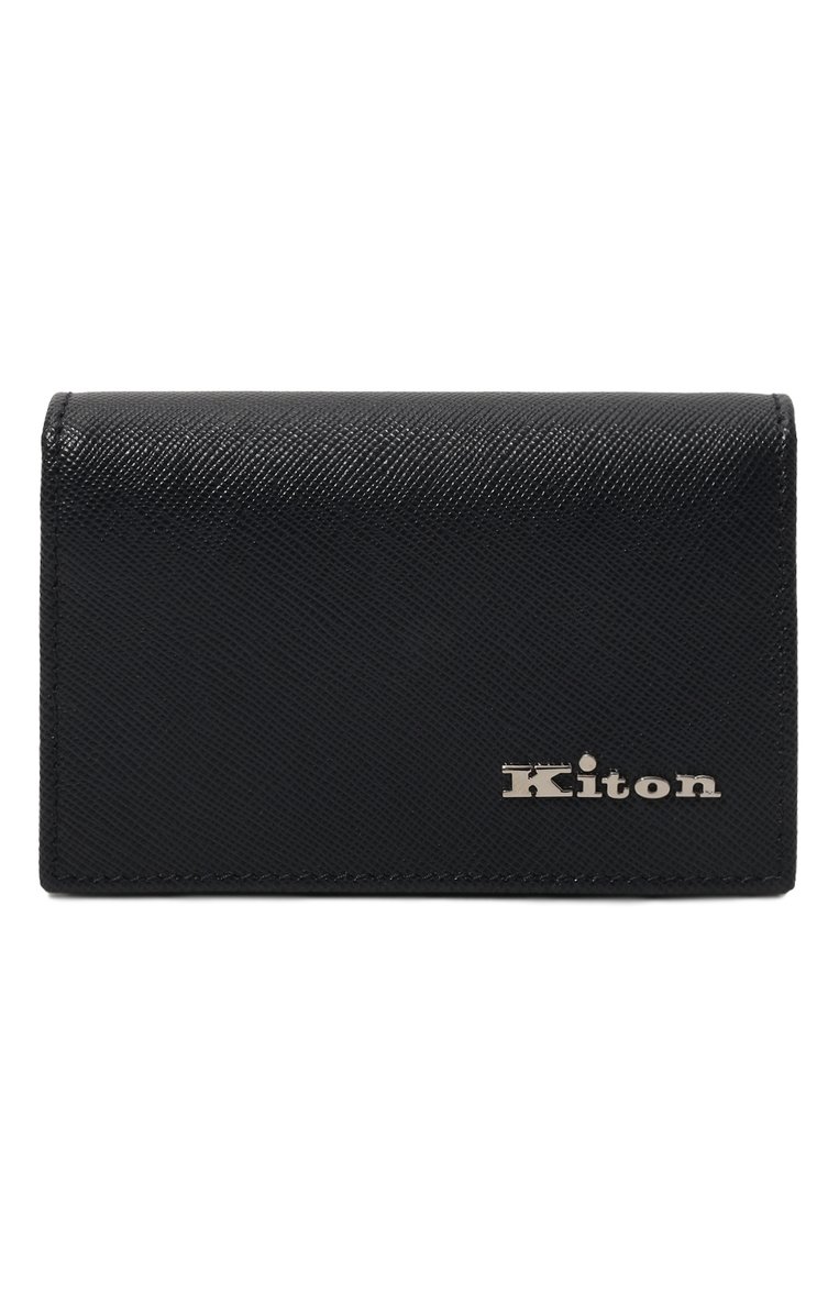Мужской кожаный футляр для кредитных карт KITON темно-синего цвета, арт. UPEA019N01003 | Фото 1 (Нос: Не проставлено; Материал: Натуральная кожа)
