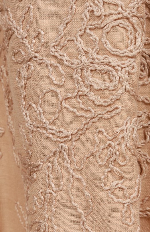 Брюки из хлопка и льна Ermanno Scervino D464P600NZB Бежевый  D464P600NZB Фото 6