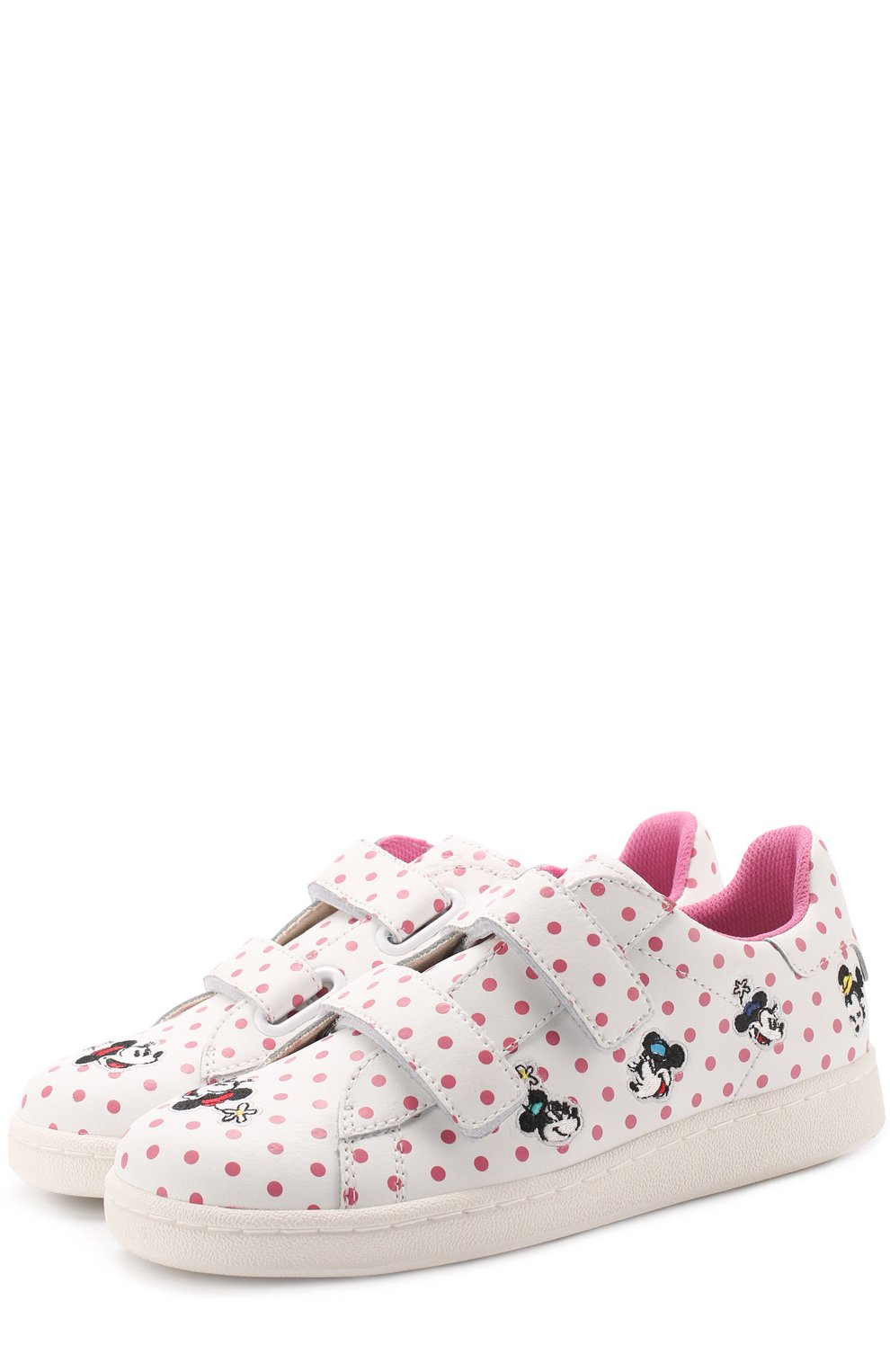 Кожаные кеды с застежками велькро и принтом MOA, арт. MDJ16/CHILD, фото 1