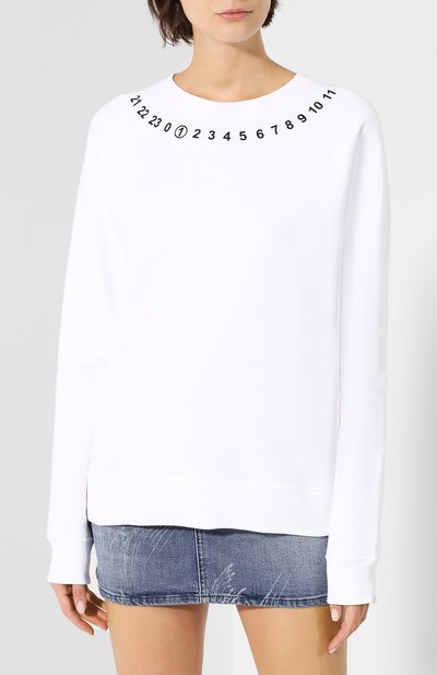 Хлопковый свитшот MAISON MARGIELA белого цвета по цене 42500 руб., арт. S51GU0055/S25428, фото 3 Хлопковый свитшот MAISON MARGIELA, арт. S51GU0055/S25428, фото 3