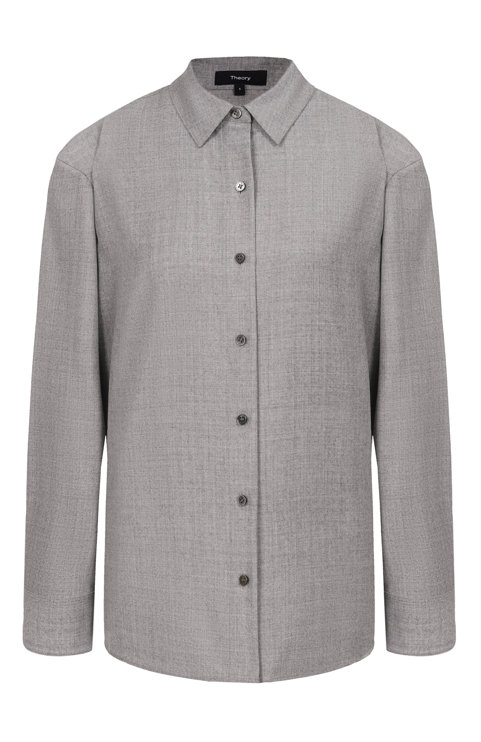 Шерстяная рубашка THEORY светло-серого цвета по цене 62550 руб., арт. N0801501, фото 1 Шерстяная рубашка THEORY, арт. N0801501, фото 1