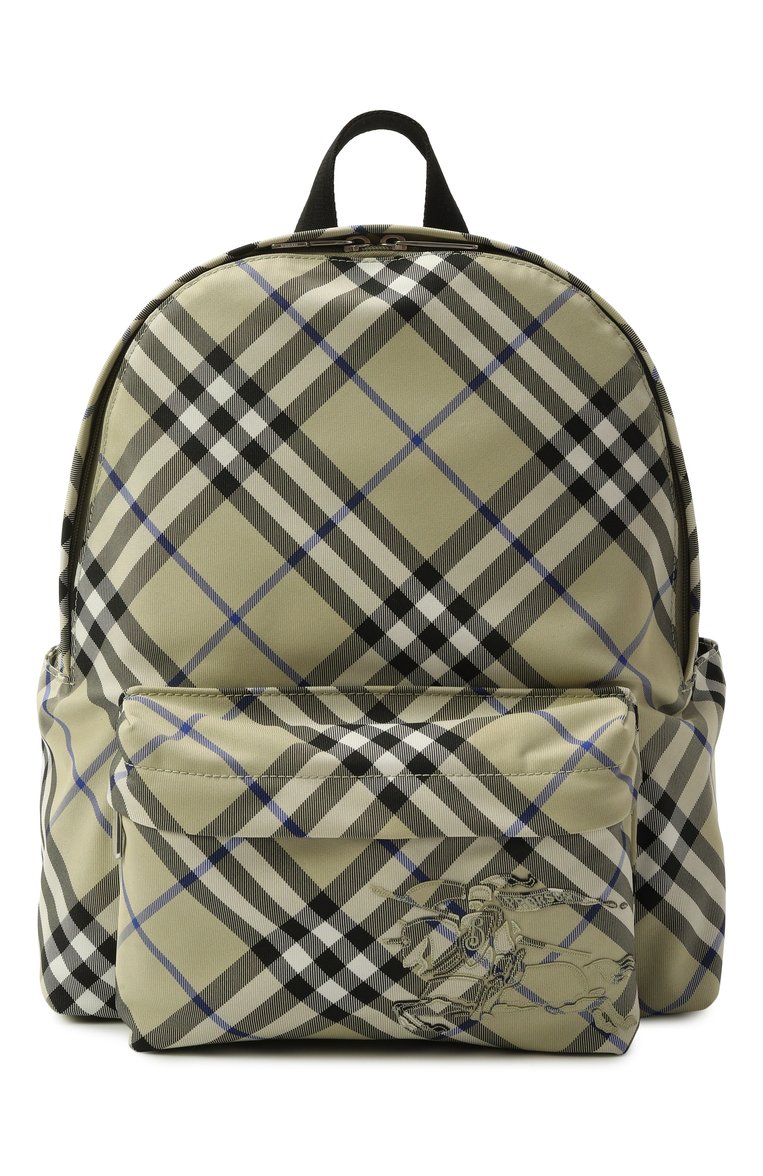 Мужской рюкзак BURBERRY хаки цвета, арт. 8106710 | Фото 1 (Размер: large; Материал: Текстиль; Сумки-технические: Рюкзаки - большие; Стили: Кэжуэл)