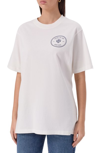 Хлопковая футболка sporty & rich х hotel du cap-eden-roc SPORTY AND RICH, арт. T0043501621WH01, фото 3