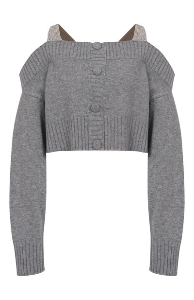 Женский шерстяной кардиган с отделкой стразами GIUSEPPE DI MORABITO, арт. 05FWKNT359 05358