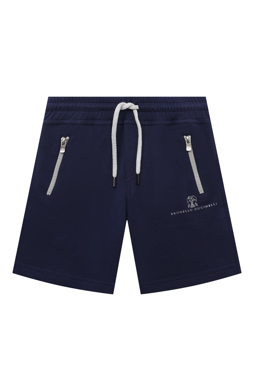 Хлопковые шорты BRUNELLO CUCINELLI темно-синего цвета по цене 31300 руб., арт. BE854E387B, фото 1 Хлопковые шорты BRUNELLO CUCINELLI, арт. BE854E387B, фото 1