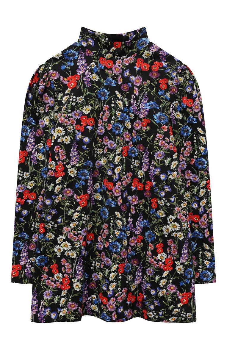 Детское хлопковое платье DOLCE & GABBANA разноцветного цвета, арт. L5JD7L/HS7M0/8-14 | Фото 1 (Материал внешний: Хлопок; Рукава: Длинные; Материал подклада: Хлопок; Девочки Кросс-КТ: Платье-одежда; Случай: Повседневный)